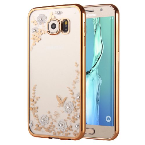 For Galaxy S6 Edge+ Flowers Patterns Electroplating Soft TPU Cover Case 3