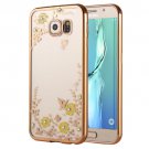 For Galaxy S6 Edge+ Flowers Patterns Electroplating Soft TPU Cover Case 4