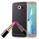 For Galaxy S6 Edge+ Black Electroplating Mirror TPU Protective Case