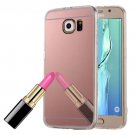 For Galaxy S6 Edge+ Pink Electroplating Mirror TPU Protective Case