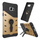 For Galaxy S6 Edge+ Gold Rotating Tough Armor TPU+PC Case with Holder