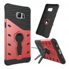 For Galaxy S6 Edge+ Red Rotating Tough Armor TPU+PC Case with Holder