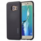 For Galaxy S6 Edge+ Black MOTOMO Brushed Texture Metal + TPU Case