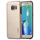 For Galaxy S6 Edge+ Gold MOTOMO Brushed Texture Metal + TPU Case
