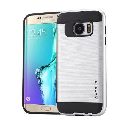 For Galaxy S6 Edge+ Silver Brushed Texture PC + TPU Protective Case