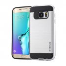For Galaxy S6 Edge+ Silver Brushed Texture PC + TPU Protective Case