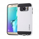 For Galaxy S6 Edge+ White Brushed Texture PC + TPU Protective Case