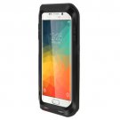 For Galaxy S6 Edge+ Black LOVE MEI Dustproof Shockproof Anti-slip Metal Case