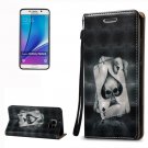 For Galaxy Note 5 Poker Pattern Leather Case with Holder, Card Slots & Lanyard