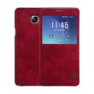 For Galaxy Note 5 Red NILLKIN Smartcover Leather Case with Call Display ID