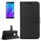 For Galaxy Note 5 Black Litchi Leather Case with Holder, Card Slots & Wallet