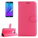 For Galaxy Note 5 Magenta Litchi Leather Case with Holder, Card Slots & Wallet