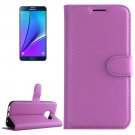 For Galaxy Note 5 Purple Litchi Leather Case with Holder, Card Slots & Wallet