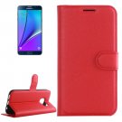For Galaxy Note 5 Red Litchi Leather Case with Holder, Card Slots & Wallet