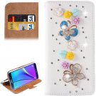For Galaxy Note 5 Butterfly Diamond Leather Case with Holder & Card Slots