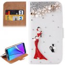 For Galaxy Note 5 Sexy Girl Diamond Leather Case with Holder & Card Slots