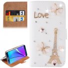 For Galaxy Note 5 Love Diamond Leather Case with Holder & Card Slots