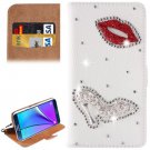 For Galaxy Note 5 Shoes Diamond Leather Case with Holder & Card Slots