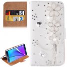 For Galaxy Note 5 Flowers Diamond Leather Case with Holder & Card Slots