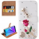 For Galaxy Note 5 Flowers Diamond Leather Case with Holder & Card Slots