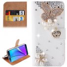 For Galaxy Note 5 Butterfly Diamond Leather Case with Holder & Card Slots