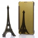 For Galaxy Note 5 Gold Electroplating Mirror Horizontal Flip Leather Case
