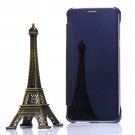 For Galaxy Note 5 Blue Electroplating Mirror Horizontal Flip Leather Case