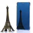 For Galaxy Note 5 Baby Blue Electroplating Mirror Horizontal Flip Leather Case