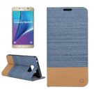 For Galaxy Note 5 Blue Canvas Leather Case with Holder & Card Slots
