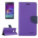 For Galaxy Note 5 Purple Cross Leather Case with Card Slots, Holder & Wallet