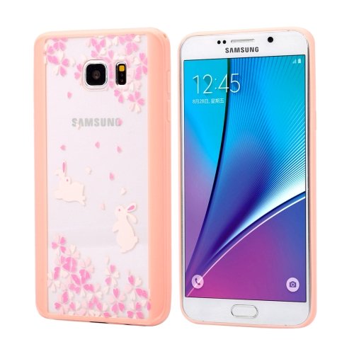 For Galaxy Note 5 Blossom Flower Pattern Transparent Plastic Protective Case 1