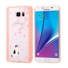 For Galaxy Note 5 Blossom Flower Pattern Transparent Plastic Protective Case 4