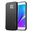 For Galaxy Note 5 Black Motomo Brushed Texture Metal + TPU Protective Case