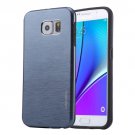 For Galaxy Note 5 Dark Blue Motomo Brushed Texture Metal + TPU Protective Case