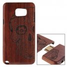 For Galaxy Note 5 Skull Pattern Separable Rosewood Wooden Case