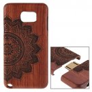 For Galaxy Note 5 8 Petals Flower Pattern Separable Rosewood Wooden Case