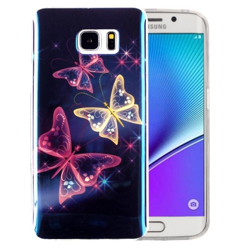 For Galaxy Note 5 IMD Butterfly Pattern Blu-ray Soft TPU Protective Case