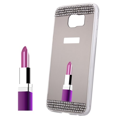 For Galaxy Note 5 Grey Diamond Encrusted Mirror TPU Protective Case
