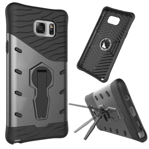 For Galaxy Note 5 Black Rotating Tough Armor TPU+PC Case with Holder