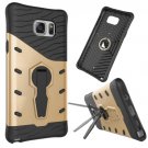 For Galaxy Note 5 Gold Rotating Tough Armor TPU+PC Case with Holder