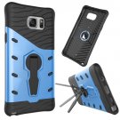 For Galaxy Note 5 Blue Rotating Tough Armor TPU+PC Case with Holder