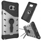 For Galaxy Note 5 Silver Rotating Tough Armor TPU+PC Case with Holder
