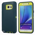 For Galaxy Note 5 Green+Yellow Hybrid TPU Bumper PC Combination Case