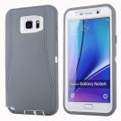 For Galaxy Note 5 Grey+White Hybrid TPU Bumper PC Combination Case