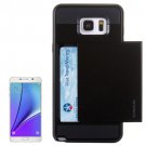 For Galaxy Note 5 Black Plastic + Silicone Combination Case with Card Slot