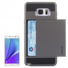 For Galaxy Note 5 Grey Plastic + Silicone Combination Case with Card Slot