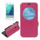 For Google Pixel Magenta Flip Leather Case with Call Display ID & Holder