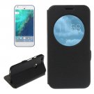 For Google Pixel XL Black Flip Leather Case with Call Display ID & Holder