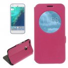 For Google Pixel XL Magenta Flip Leather Case with Call Display ID & Holder
