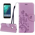 For Google Pixel XL L Purple Leather Case with Holder, Card Slots & Wallet
